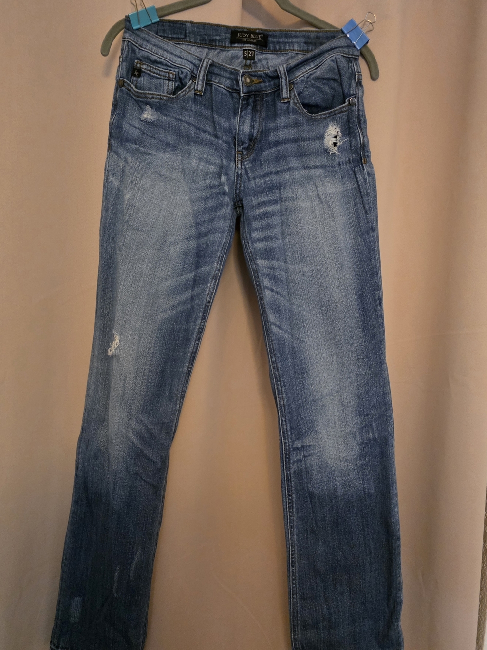 Judy Blue Vintage Distressed Straight Leg Jeans Sz 5/27